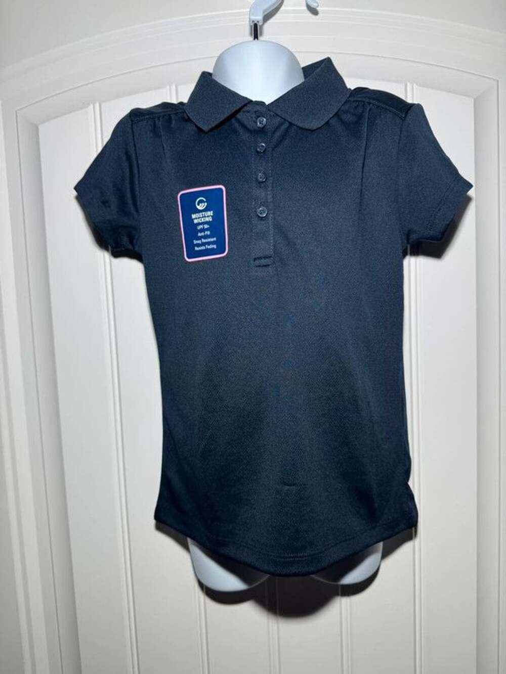 IZOD Approved Schoolwear Girls Short Sleeve Polo Navy Size XS (6/6X) Quick Dri
